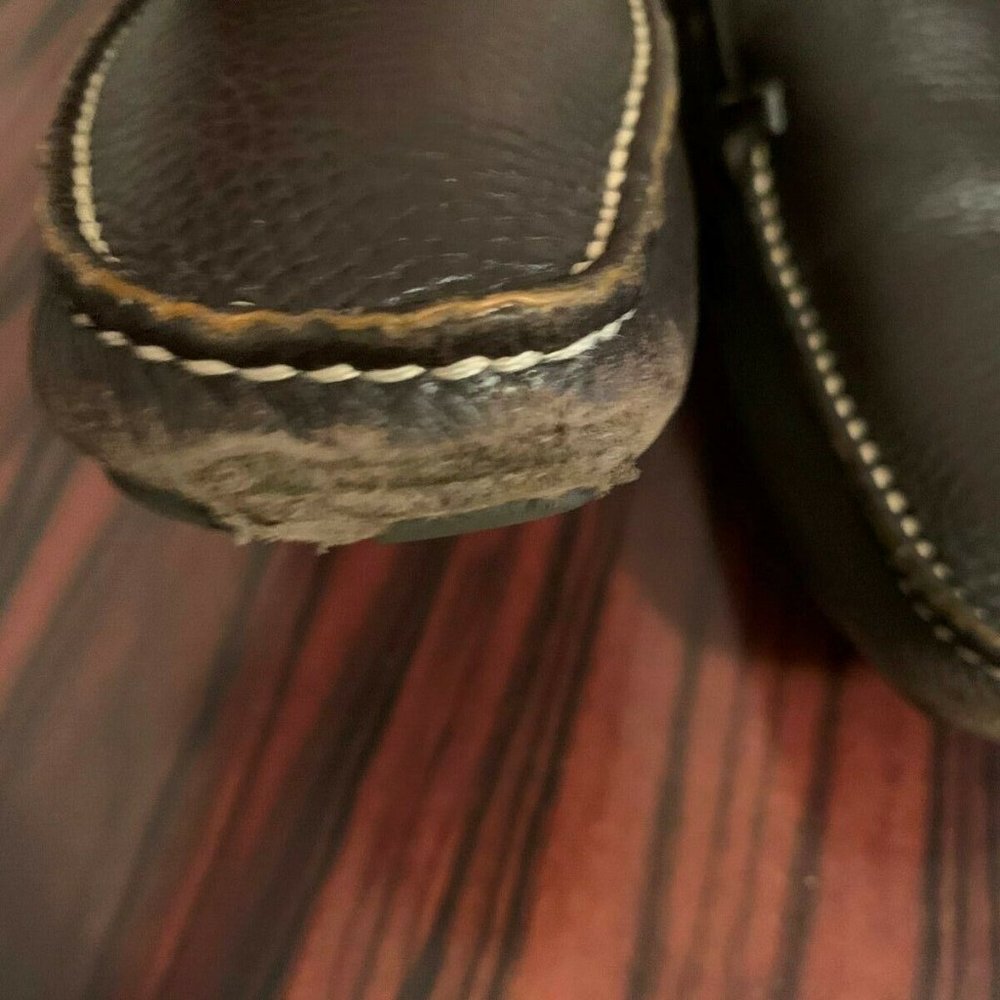 PRADA Brown Leather Moccasins SZ 6.5 - Picture 4 of 12